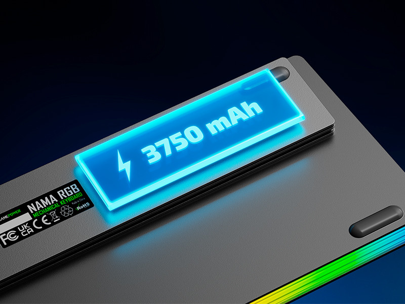 GamePower Nama RGB Mekanik Kablolu, 2.4Ghz, Bluetooth 3 Mod Aliminyum Gaming Klavye