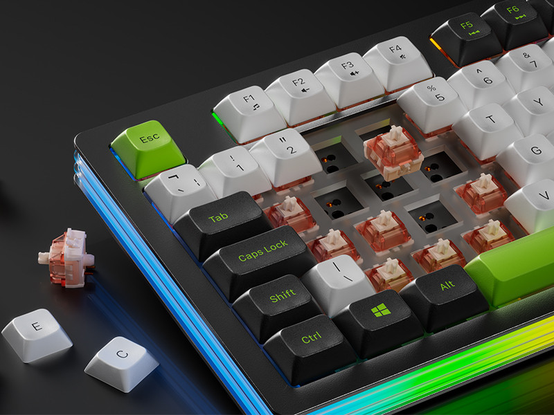 GamePower Nama RGB Mekanik Kablolu, 2.4Ghz, Bluetooth 3 Mod Aliminyum Gaming Klavye