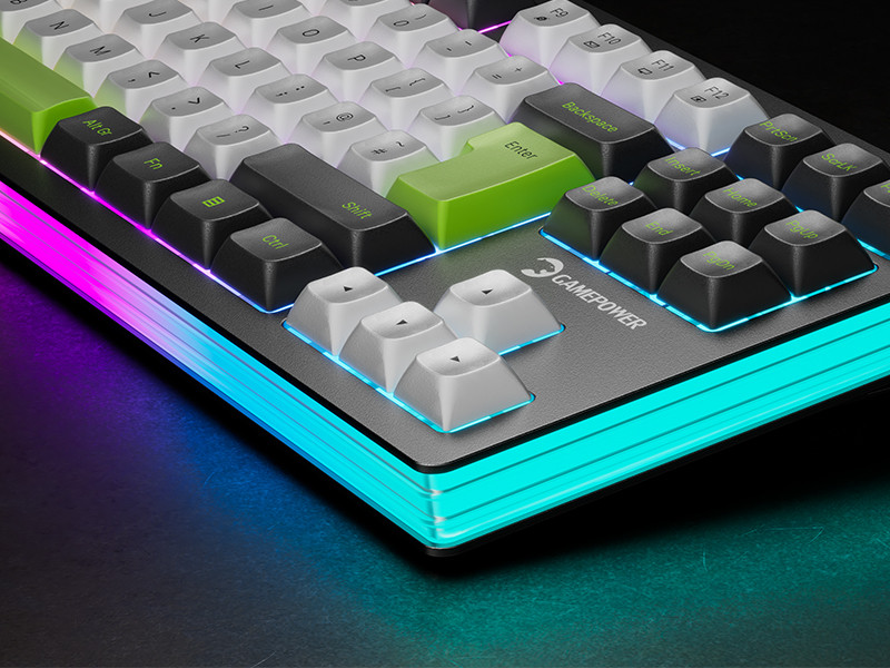 GamePower Nama RGB Mekanik Kablolu, 2.4Ghz, Bluetooth 3 Mod Aliminyum Gaming Klavye
