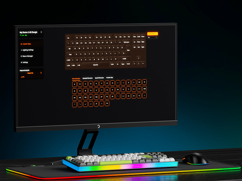 GamePower Nama RGB Mekanik Kablolu, 2.4Ghz, Bluetooth 3 Mod Aliminyum Gaming Klavye