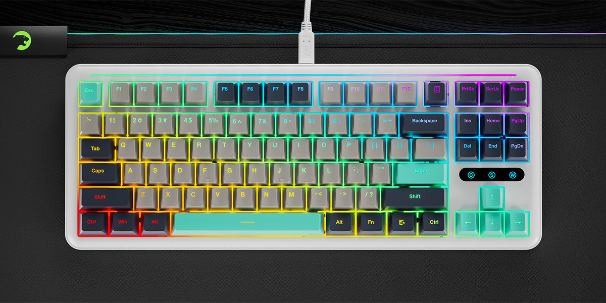 GamePower Zoom RGB Kablolu Mekanik Beyaz Gaming Klavye