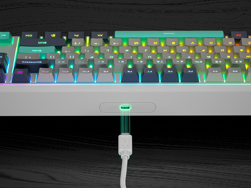 GamePower Zoom RGB Kablolu Mekanik Beyaz Gaming Klavye