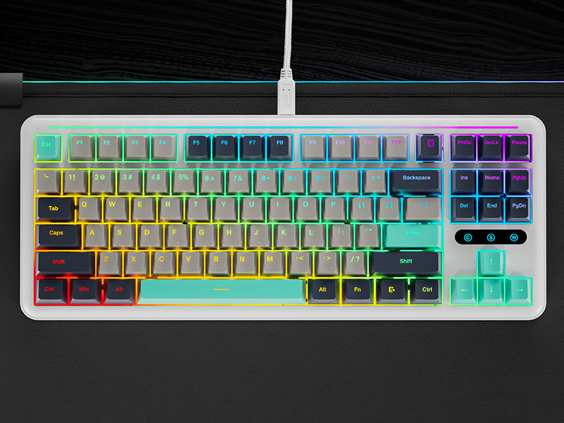 GamePower Zoom RGB Kablolu Mekanik Beyaz Gaming Klavye