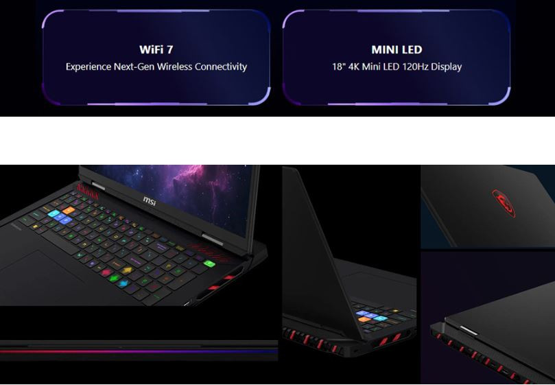 MSI RAIDER A18 HX A8WHG-280TR Ryzen 9-8940HX 32GB DDR5 1TB 12GB RTX 5070 Ti 18″QHD 240 Hz Windows 11 Home Gaming Notebook