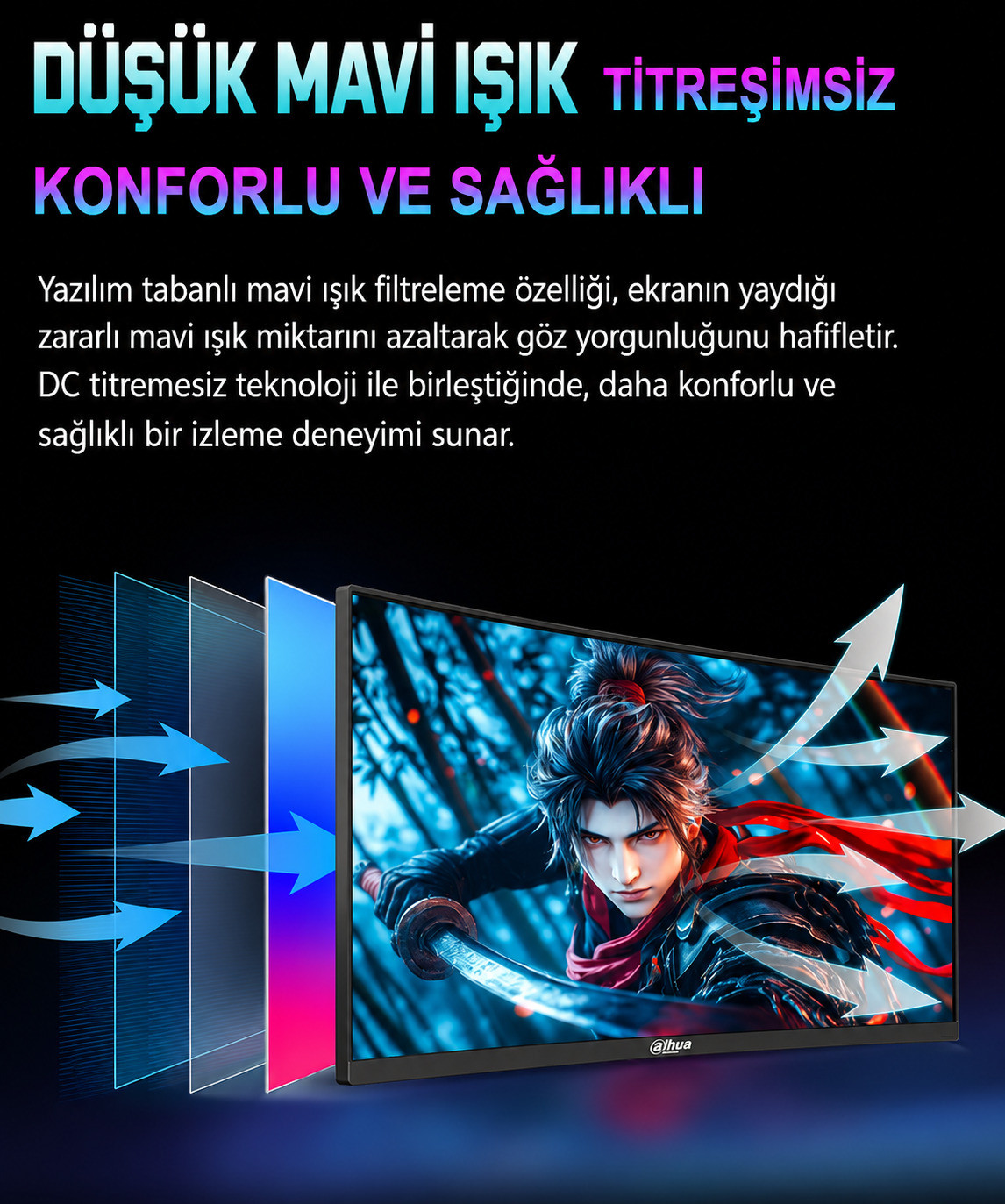 DAHUA LM34-E330CA 34″ 200Hz 1ms HDMI DP Adaptive Sync HDR10 WQHD VA Curved 1500R Gaming Monitör