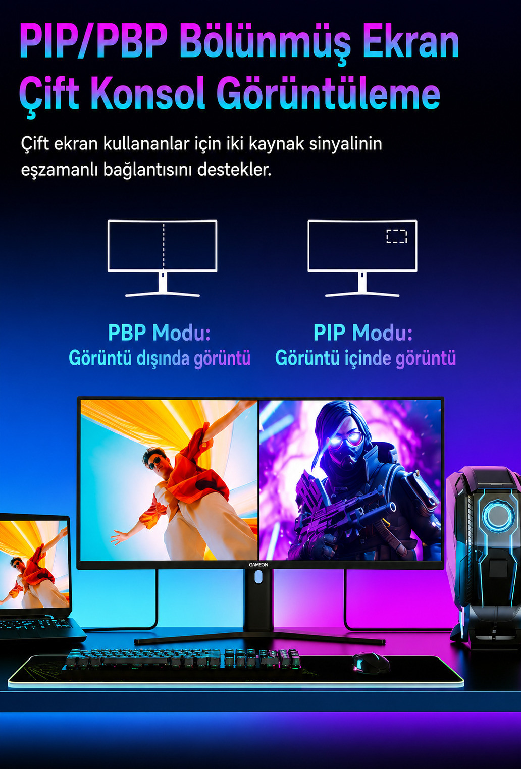 DAHUA LM32-E330CA 32″ 200Hz 1ms 2K VA Curved Gaming (Oyuncu) Monitör