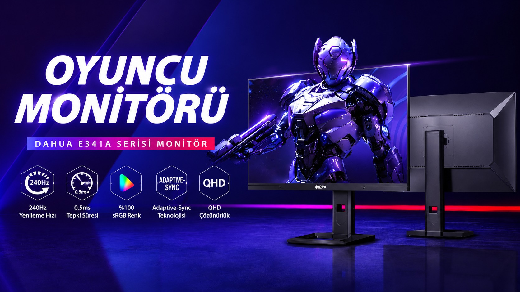 DAHUA LM27-E341A  27″ 240Hz 0.5ms 2K IPS Gaming (Oyuncu) Monitör