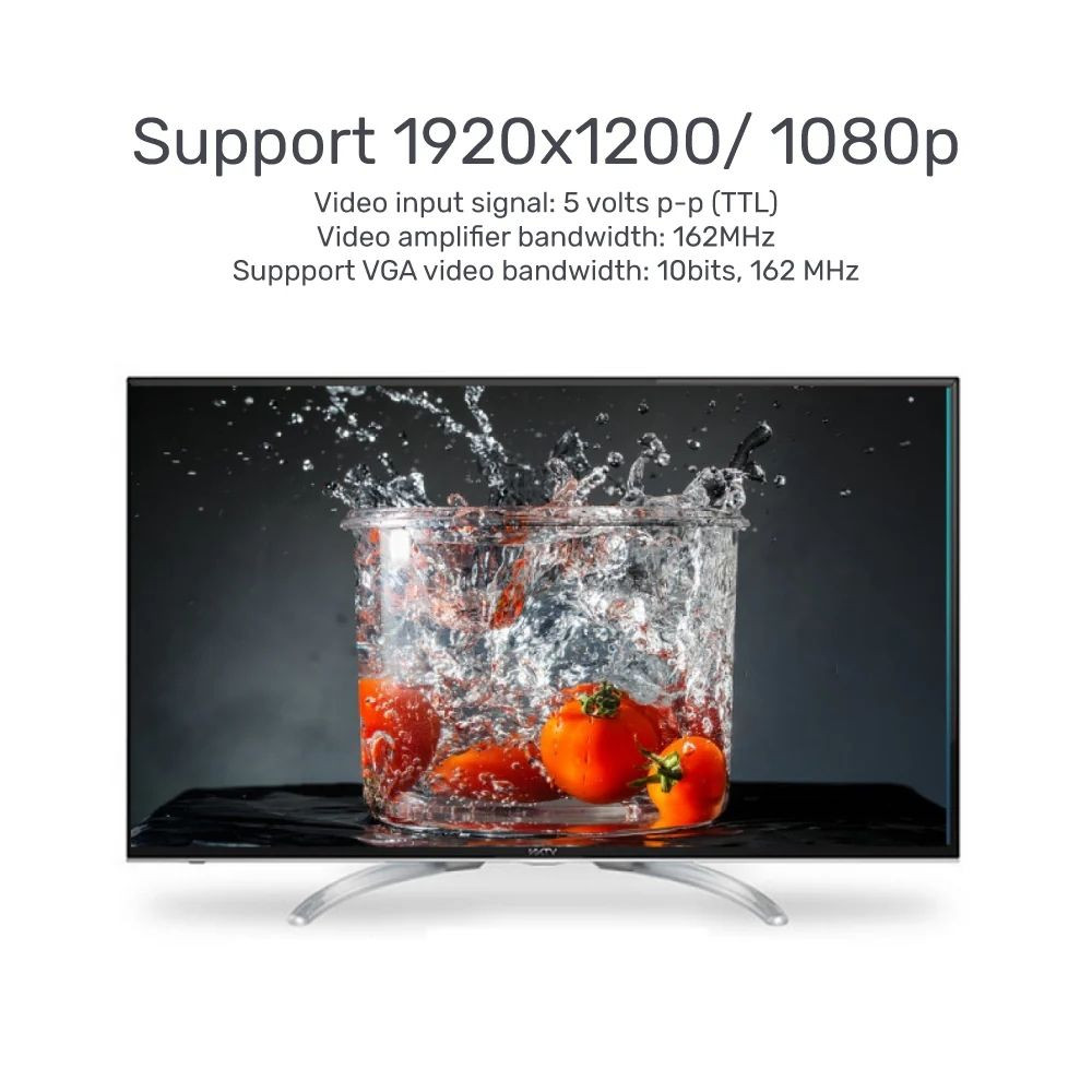 Unitek HDMI to VGA/3.5MM Ses Destekli Siyah Dönüştürücü Kablo Y-6333