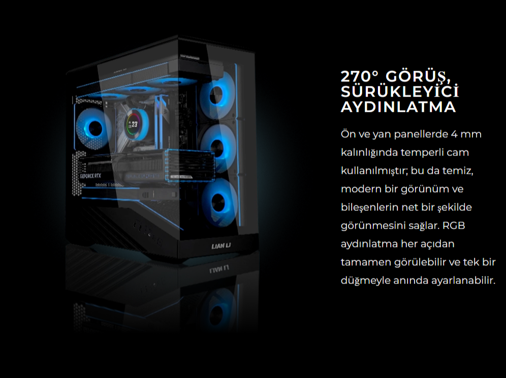 Lian Li V100R Mini Siyah 650W 80+ Gold mATX Gaming Kasa