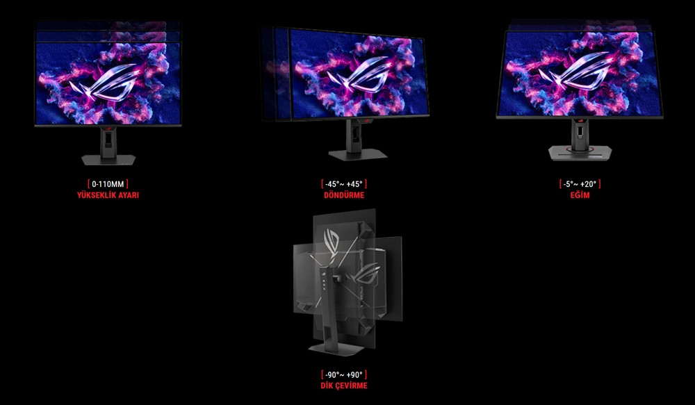 ASUS ROG Strix XG27UQDMS 26.5″ 240Hz 0.03ms 4K UHD Adaptive Sync Tandem QD-OLED Pivot Gaming Monitör