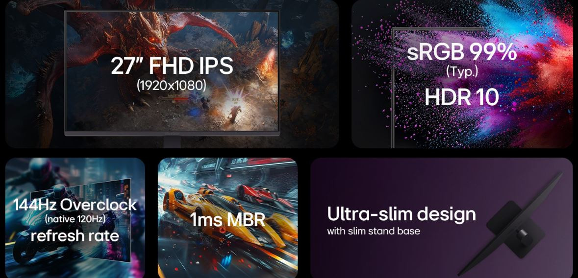 LG UltraGear 27G411A-B 27″ 144Hz(OC) 5ms FreeSync G-Sync HDR10 FHD IPS Gaming Monitör