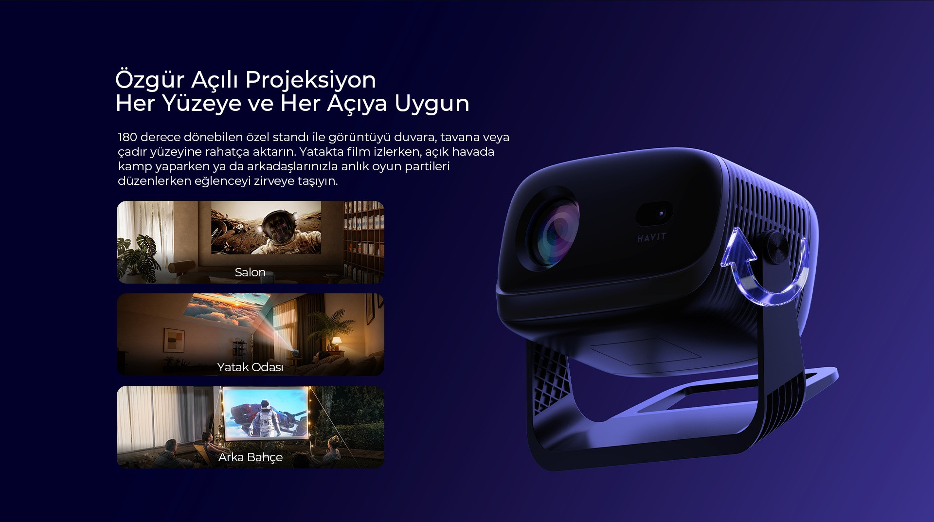 Havit PJ235 Pro Wifi Projeksiyon Cihazı - 720p Android