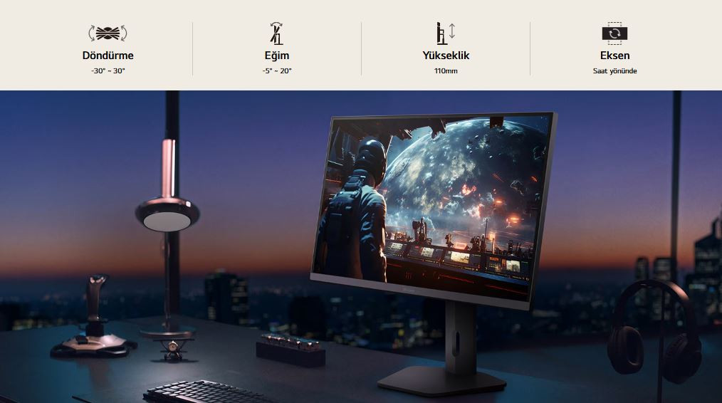 LG UltraGear G6 27G610A-B 27″ 200Hz 1ms 2K FreeSync Premium HDR400 Pivot QHD IPS Gaming Monitör
