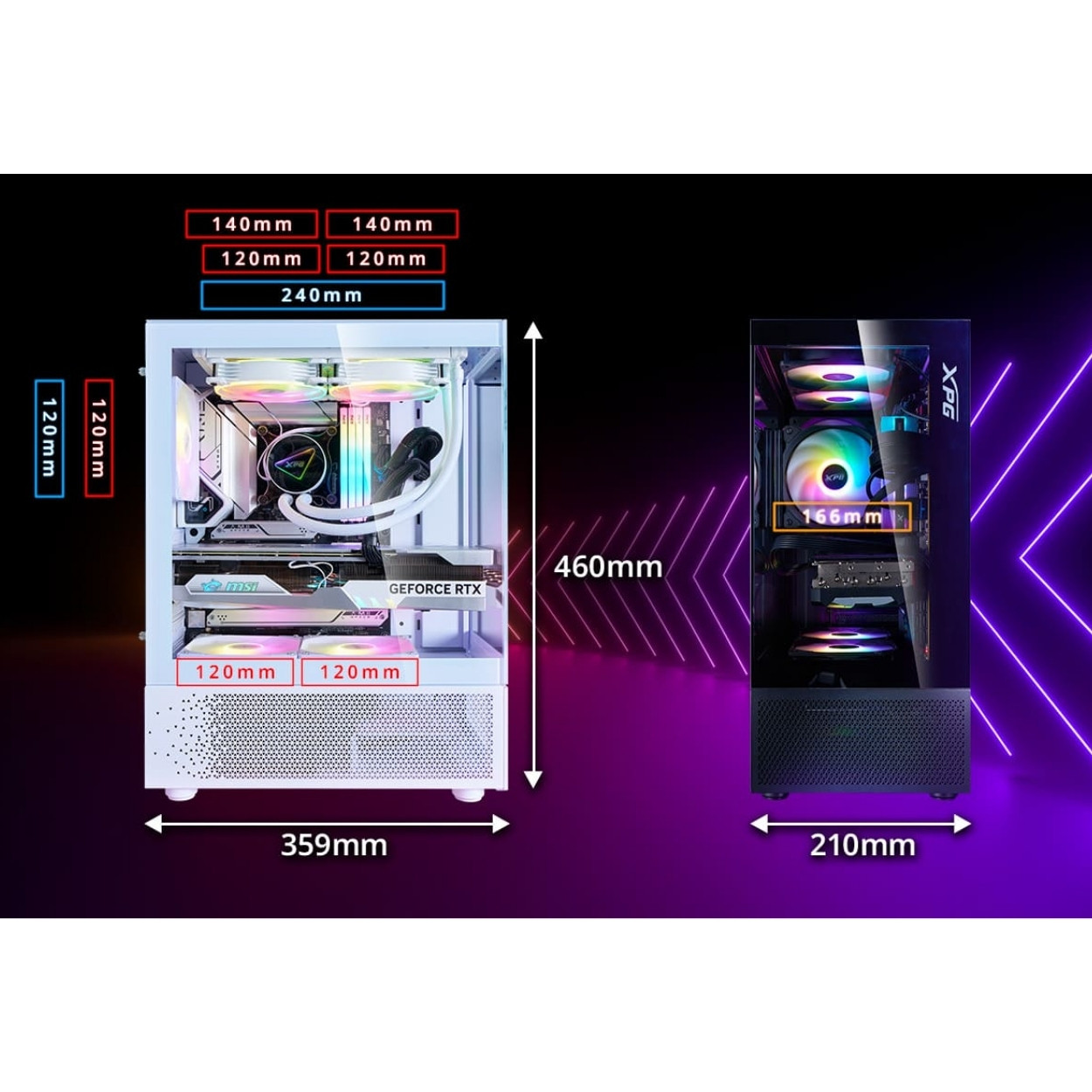 XPG InvaderX Mini Siyah 850W 80+Gold ATX Gaming Kasa