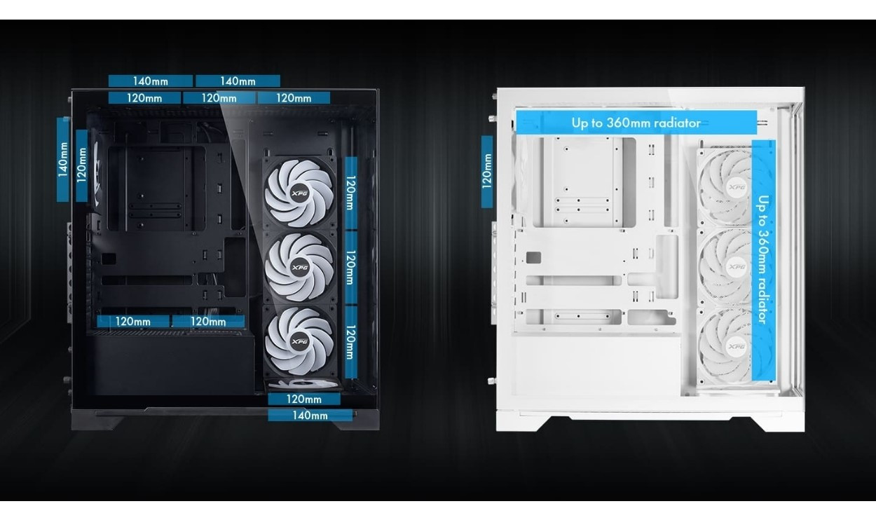 XPG Invader X BTF ARGB  Siyah ATX Mid-Tower Gaming Kasa