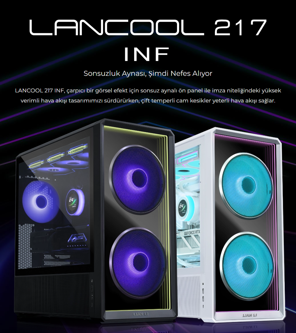 Lian Li Lancool 217 INF Siyah E-ATX Mid-Tower Kasa