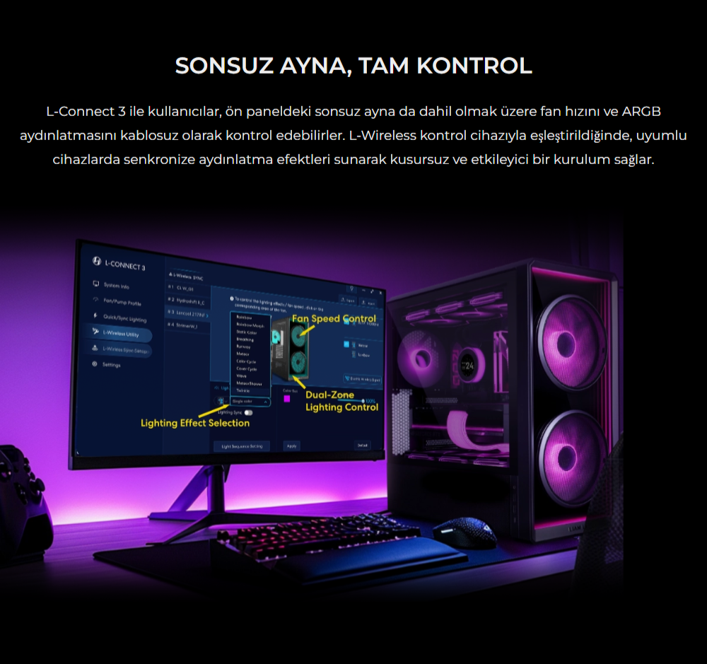 Lian Li Lancool 217 INF Siyah E-ATX Mid-Tower Kasa
