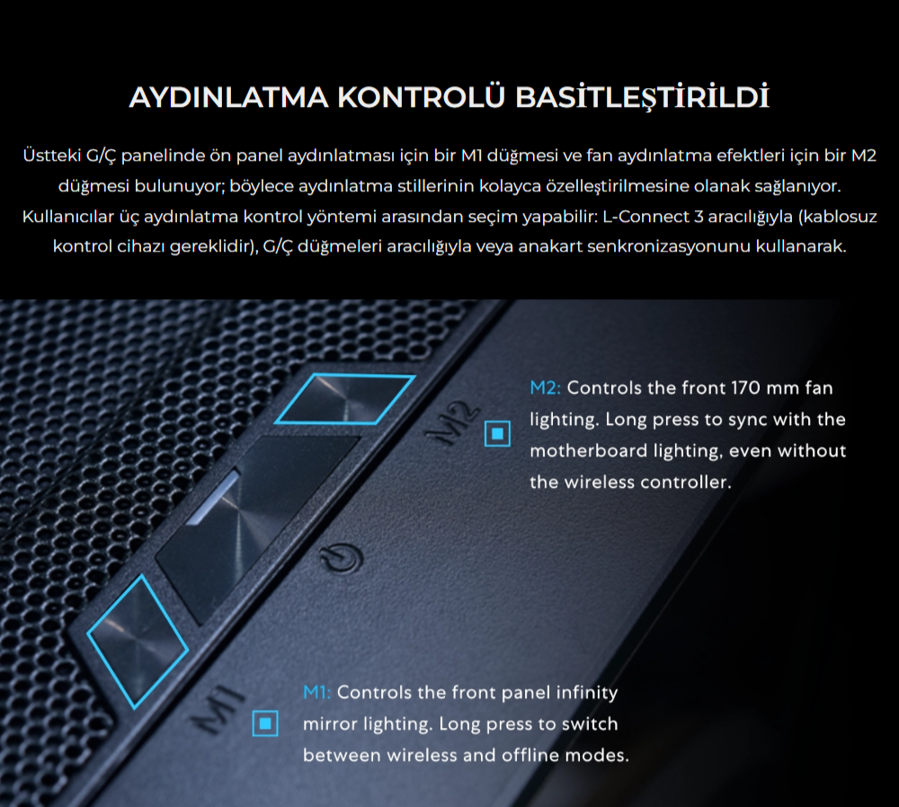 Lian Li Lancool 217 INF Siyah E-ATX Mid-Tower Kasa