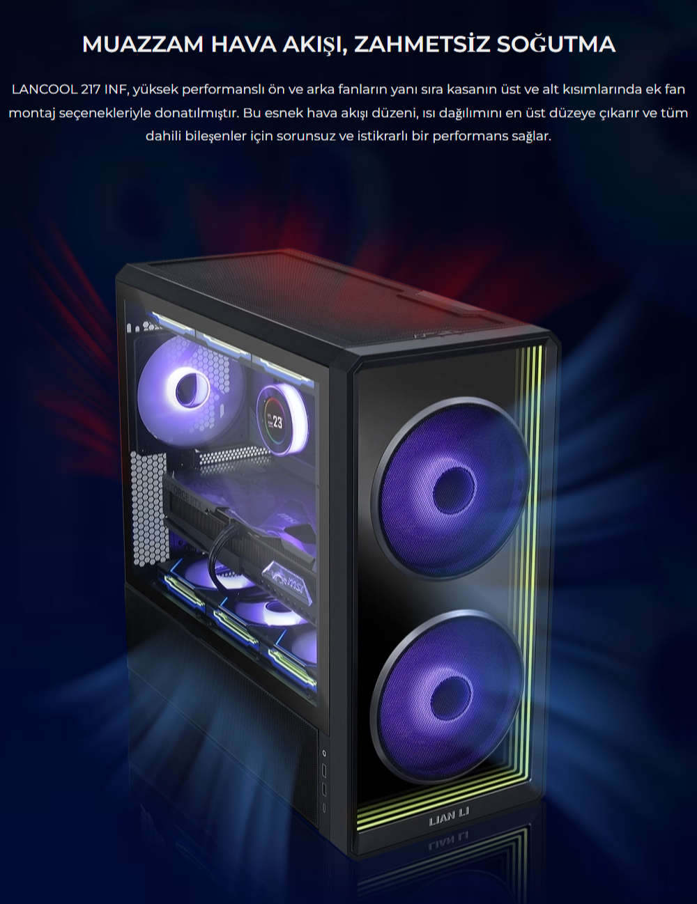 Lian Li Lancool 217 INF Siyah E-ATX Mid-Tower Kasa