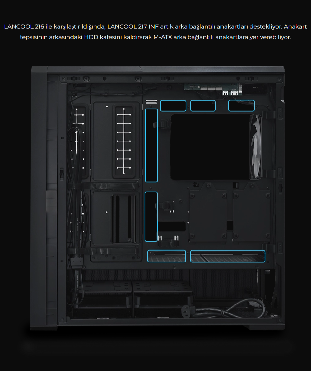 Lian Li Lancool 217 INF Siyah E-ATX Mid-Tower Kasa