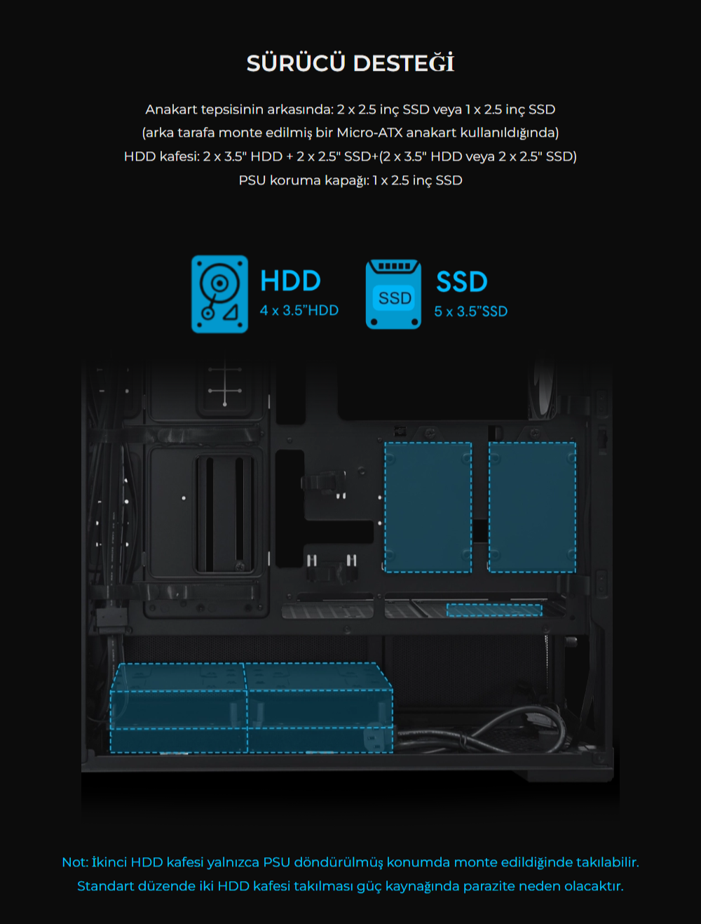 Lian Li Lancool 217 INF Siyah E-ATX Mid-Tower Kasa