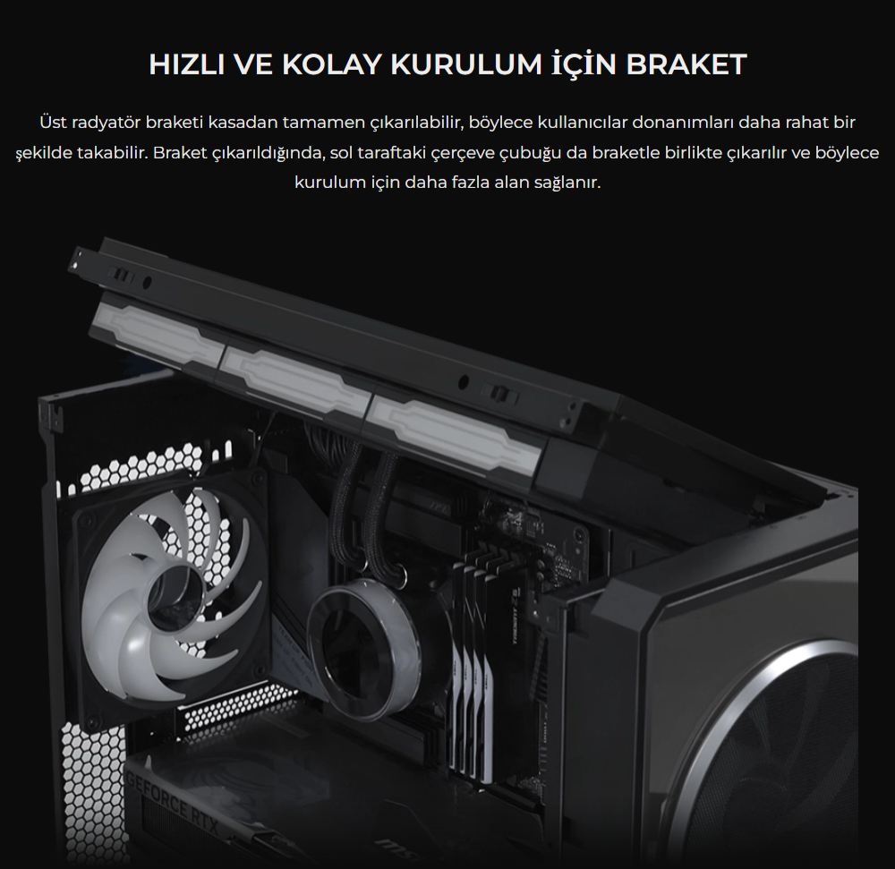 Lian Li Lancool 217 INF Siyah E-ATX Mid-Tower Kasa