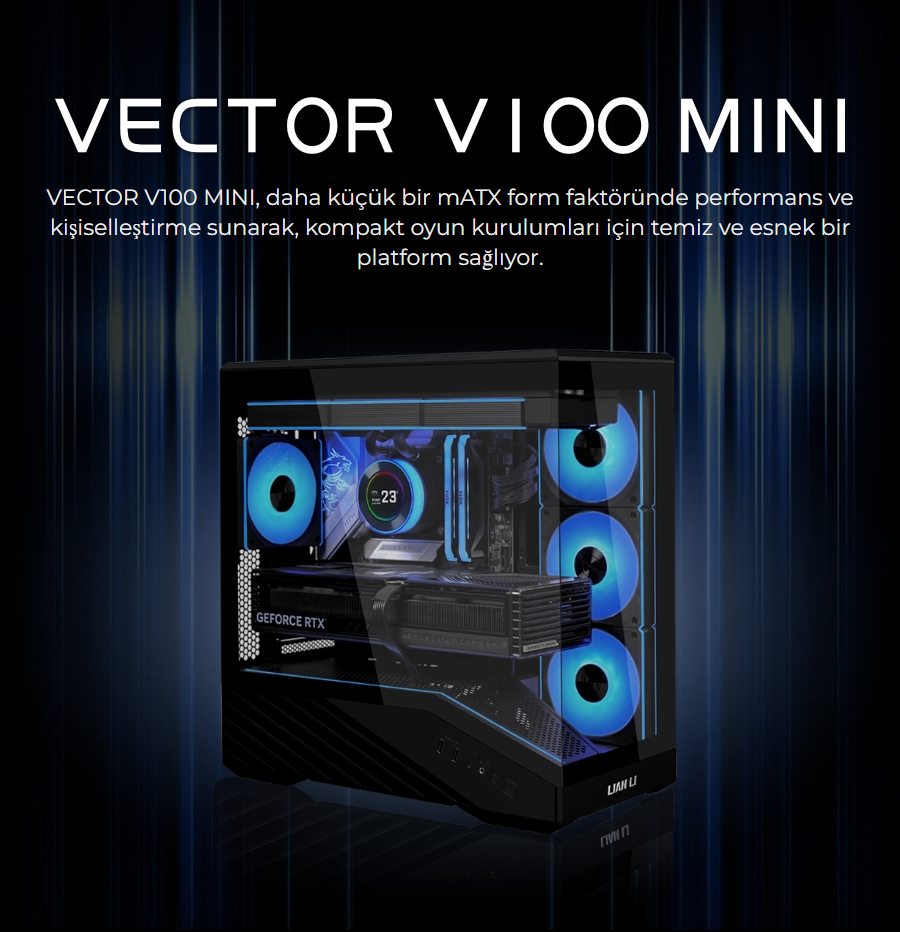 Lian Li Vector V100RMIX Mini Siyah M-ATX Mini-Tower Kasa