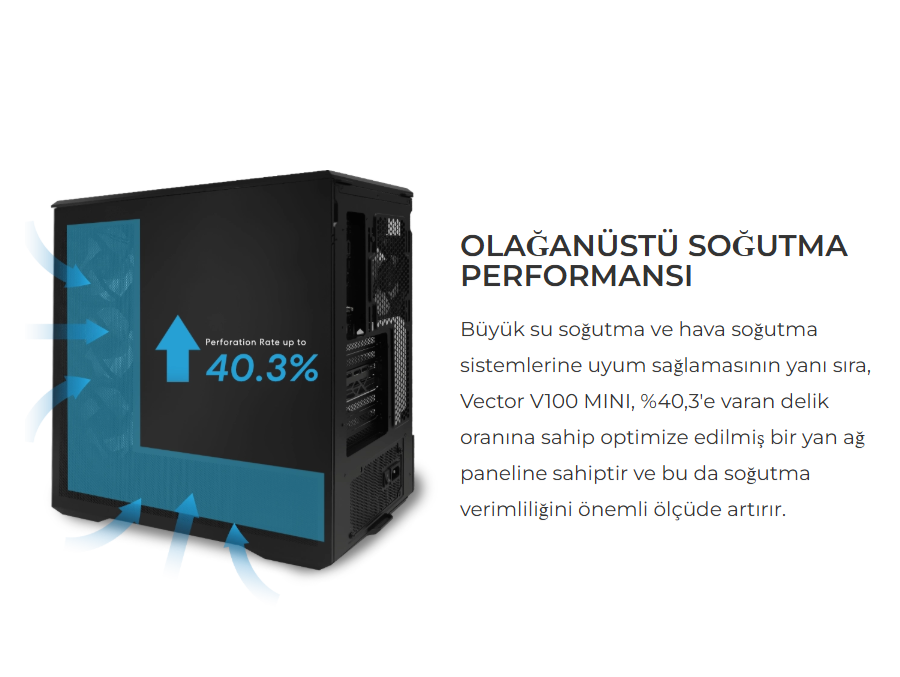 Lian Li Vector V100RMIX Mini Siyah M-ATX Mini-Tower Kasa