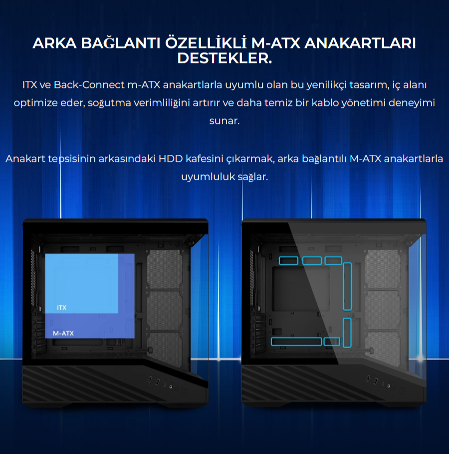 Lian Li Vector V100RMIX Mini Siyah M-ATX Mini-Tower Kasa