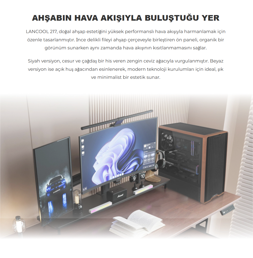 Lian Li Lancool 217 Beyaz E-ATX Mid-Tower Kasa