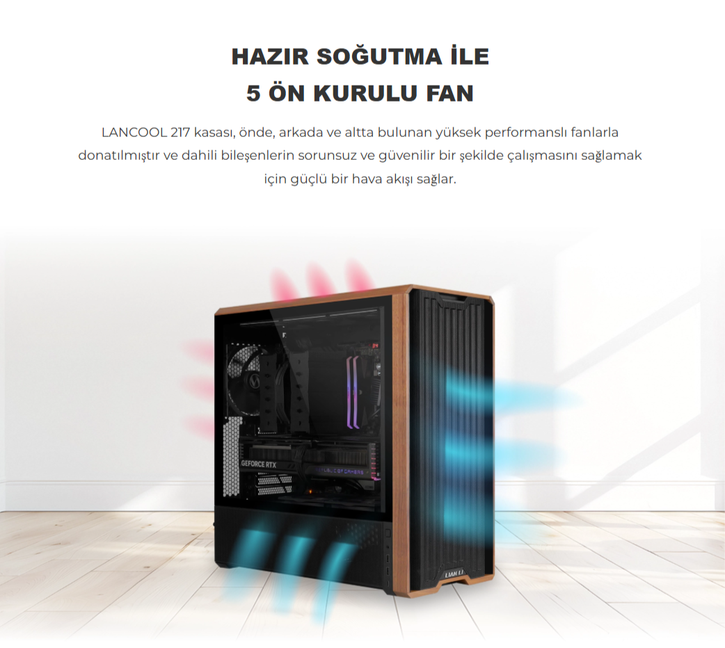 Lian Li Lancool 217 Beyaz E-ATX Mid-Tower Kasa