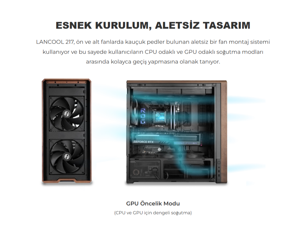 Lian Li Lancool 217 Beyaz E-ATX Mid-Tower Kasa