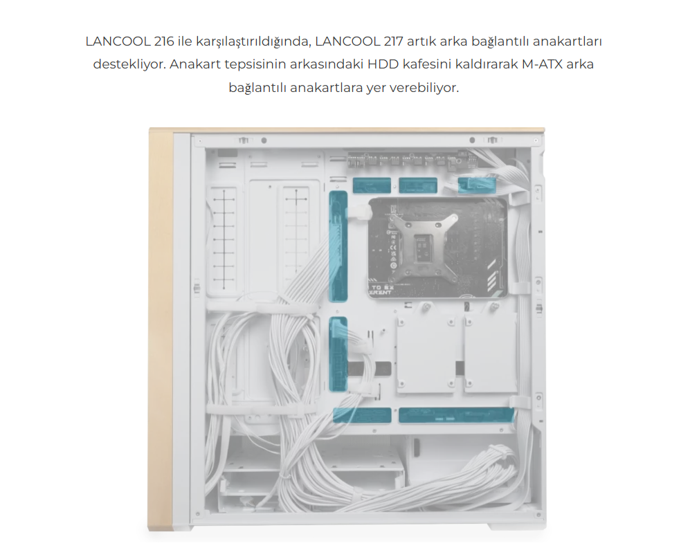 Lian Li Lancool 217 Beyaz E-ATX Mid-Tower Kasa