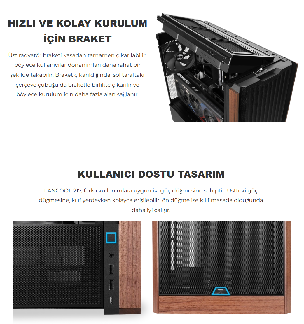 Lian Li Lancool 217 Beyaz E-ATX Mid-Tower Kasa