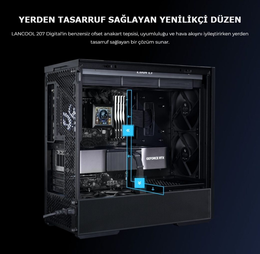 Lian Li Lancool 207 Digital Siyah Mid-Tower ATX Kasa