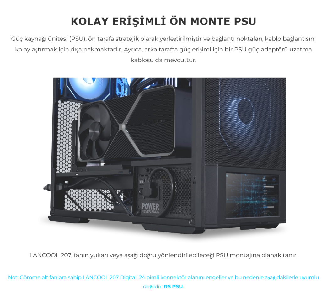 Lian Li Lancool 207 Digital Siyah Mid-Tower ATX Kasa
