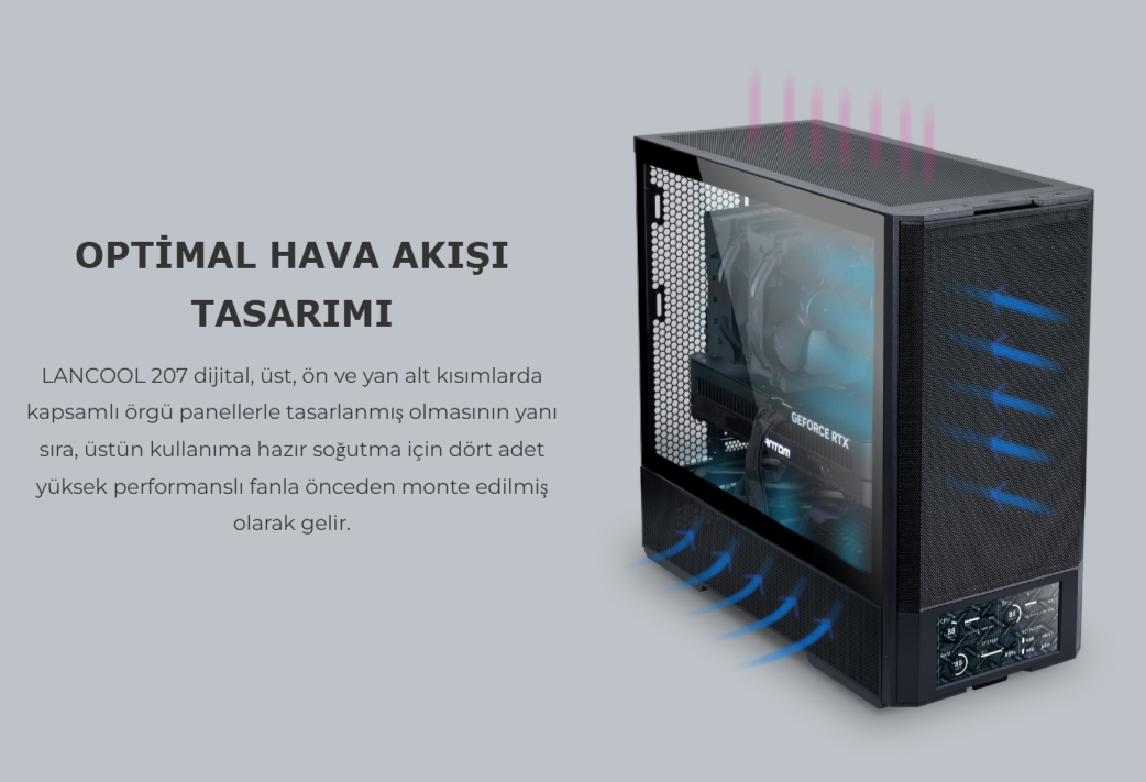 Lian Li Lancool 207 Digital Siyah Mid-Tower ATX Kasa