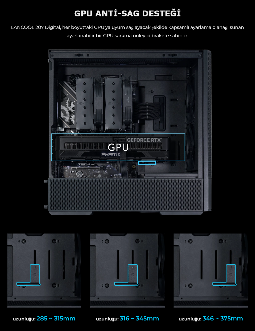 Lian Li Lancool 207 Digital Siyah Mid-Tower ATX Kasa