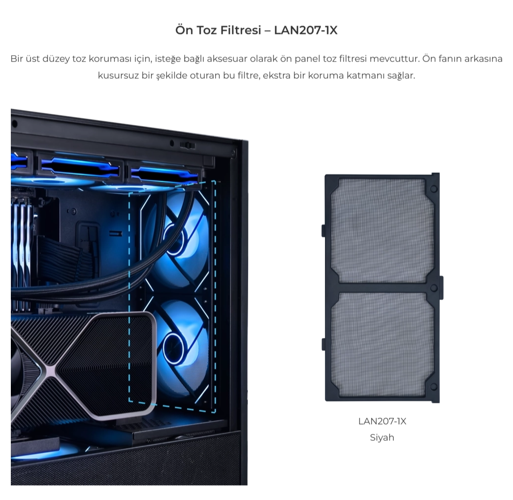 Lian Li Lancool 207 Digital Siyah Mid-Tower ATX Kasa
