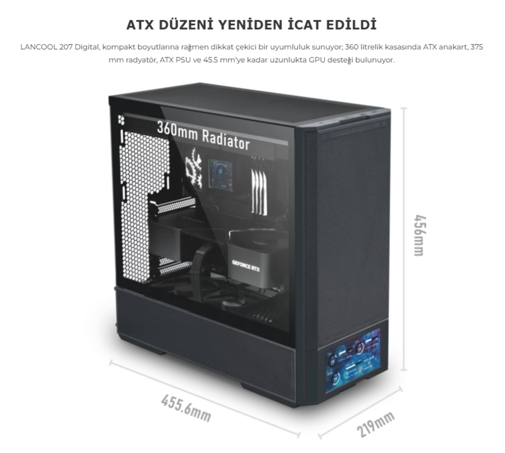 Lian Li Lancool 207 Digital Siyah Mid-Tower ATX Kasa