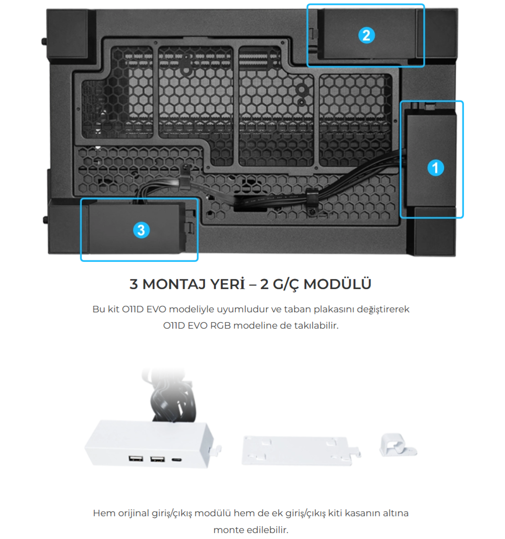Lian Li O11D Evo I/O Kiti Siyah (G89.O11DE-3X.01)