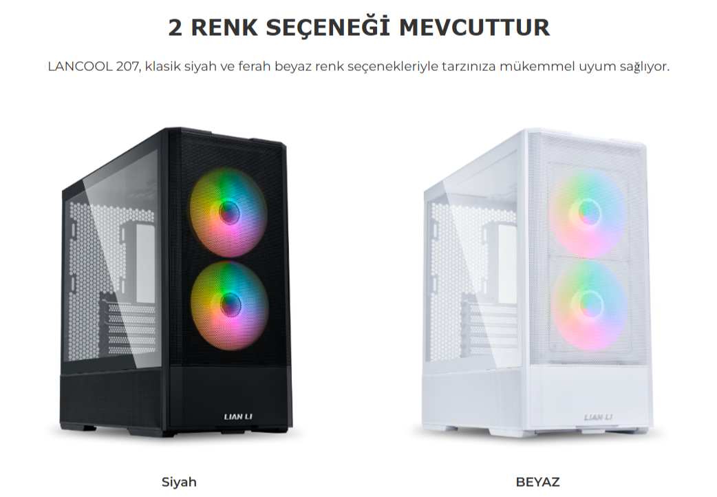 Lian Li Lancool 207 Siyah Mid-Tower ATX Kasa