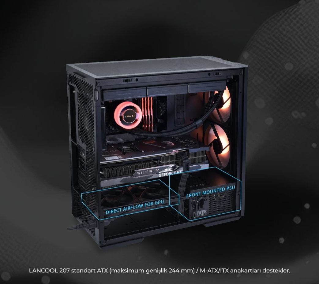 Lian Li Lancool 207 Siyah Mid-Tower ATX Kasa