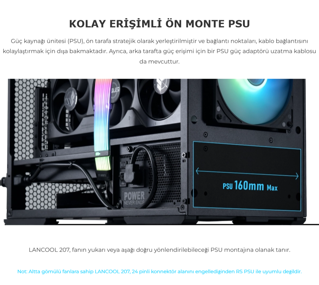 Lian Li Lancool 207 Siyah Mid-Tower ATX Kasa