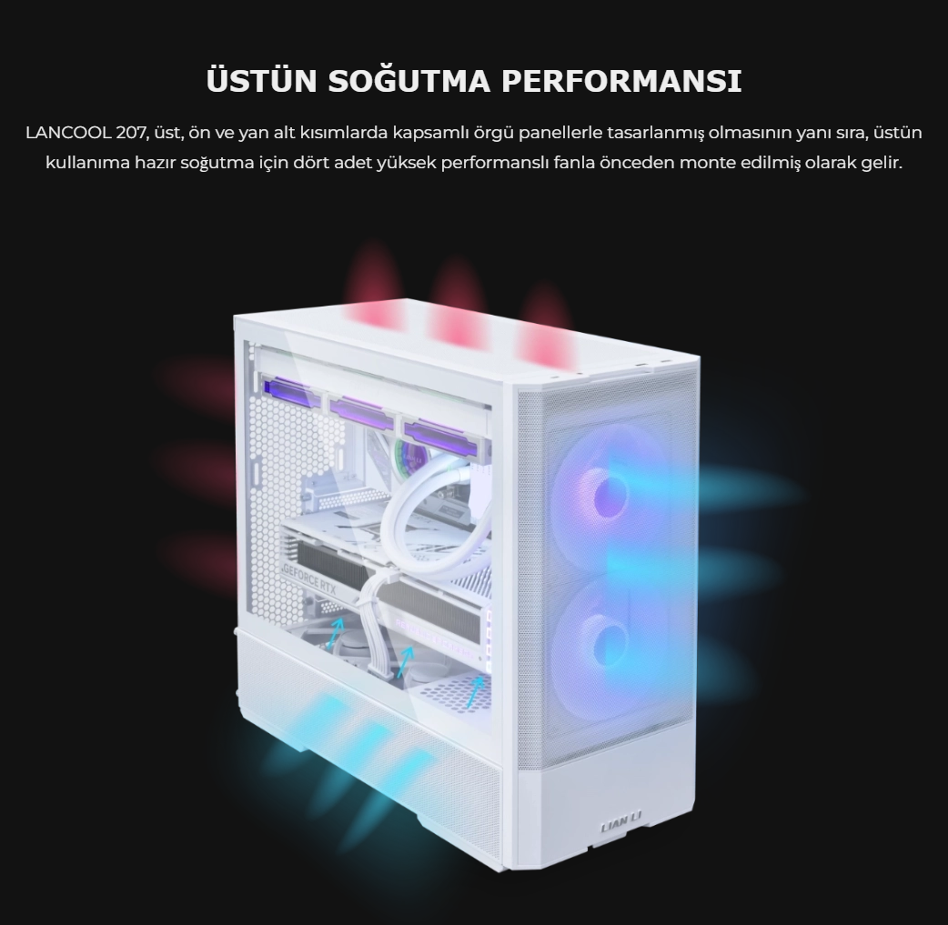 Lian Li Lancool 207 Siyah Mid-Tower ATX Kasa