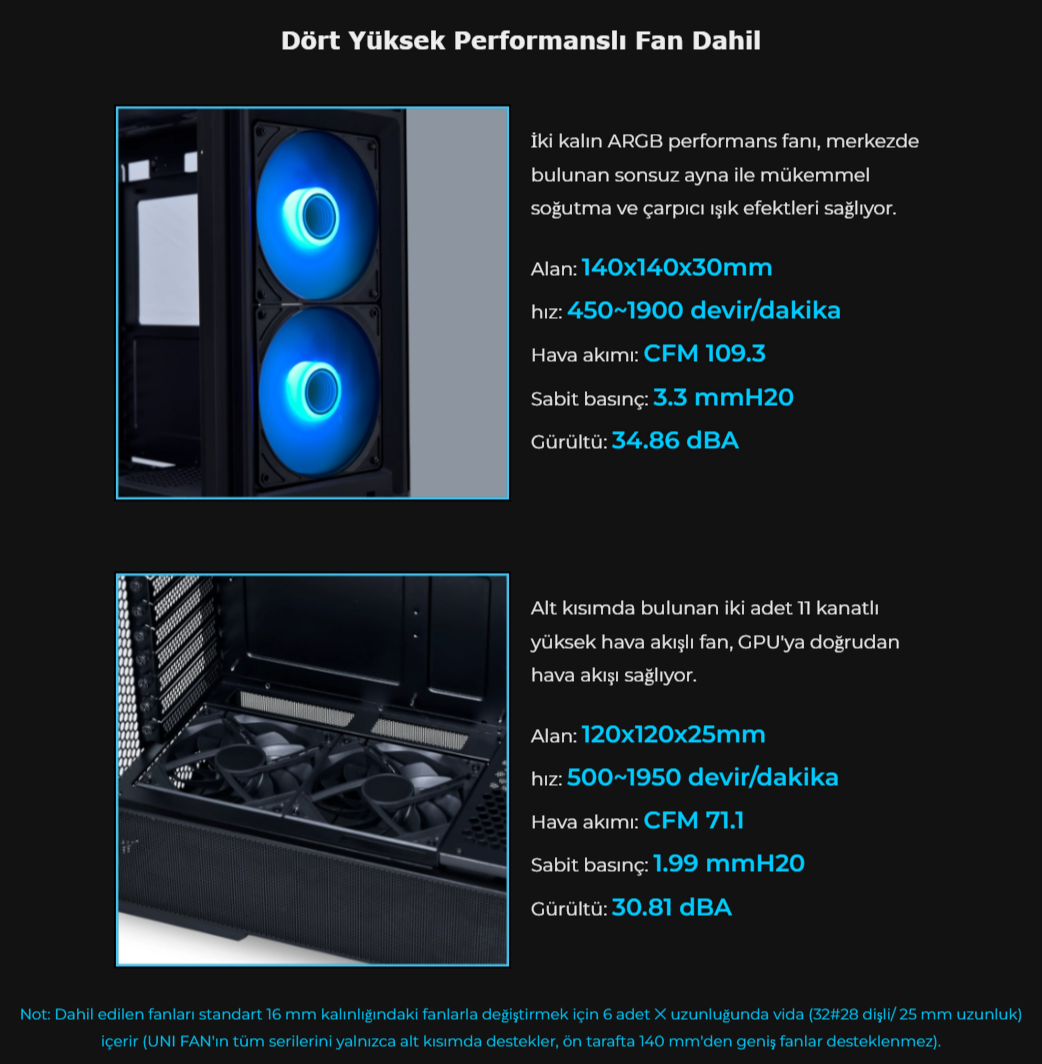 Lian Li Lancool 207 Siyah Mid-Tower ATX Kasa
