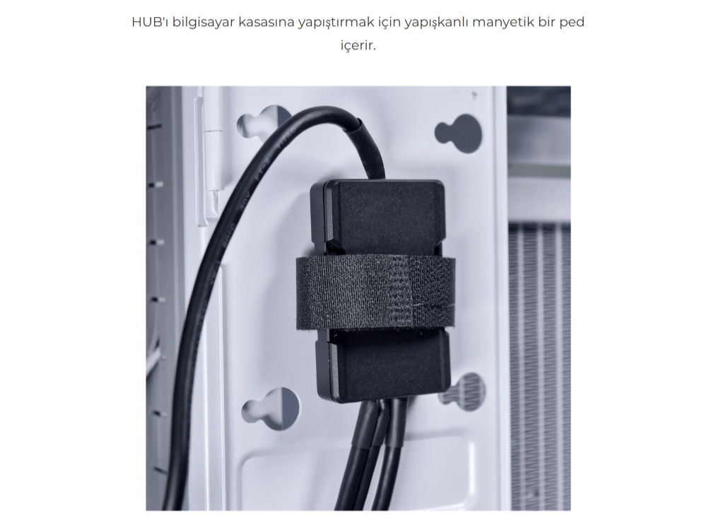 Lian Li USB 2.0 1-to-3 Hub Siyah Type-A USB Girişli (G89.PW-U2TPAB.00)