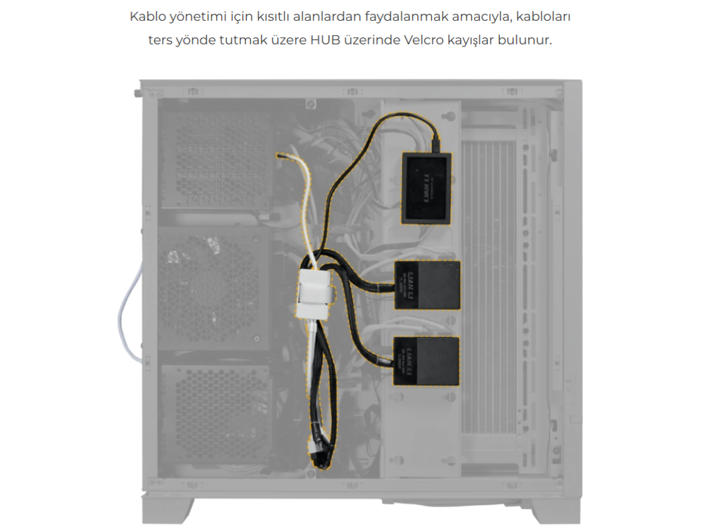 Lian Li USB 2.0 1-to-3 Hub Siyah Type-A USB Girişli (G89.PW-U2TPAB.00)
