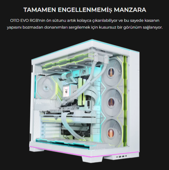 Lian Li O11 Dynamic Evo RGB Siyah Mid-Tower E-ATX Oyuncu (Gaming) Kasa (G99.O11DERGBX.00)