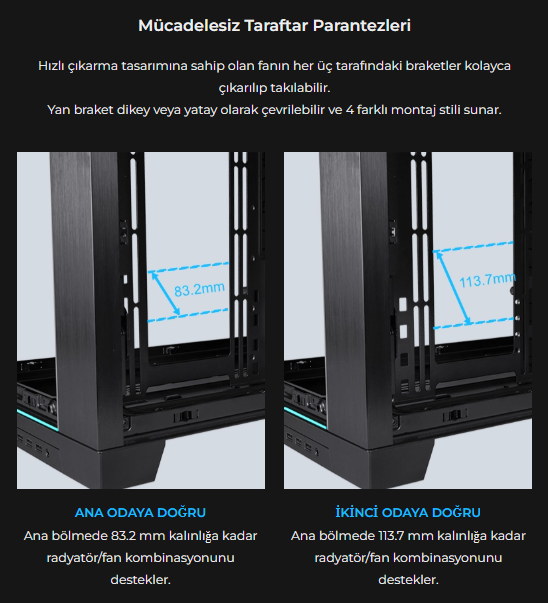 Lian Li O11 Dynamic Evo RGB Siyah Mid-Tower E-ATX Oyuncu (Gaming) Kasa (G99.O11DERGBX.00)